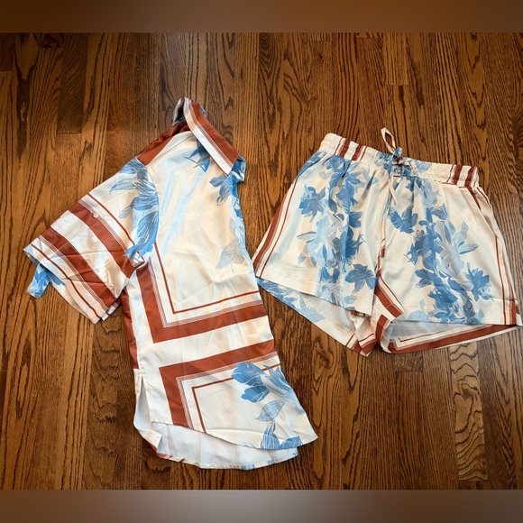 Billy J Amore Print Sicily Shorts Co-Ord Set Button Up Shirt US M AU 10 - Picture 4 of 16